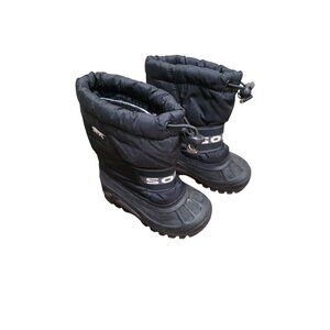 Sorel Kids Insulated Winter Snow Boots Black Size 7